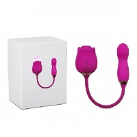 Rose Bud Wiggling Vibrator 10-Speed Silicone Clitoral Sucking PURPLE